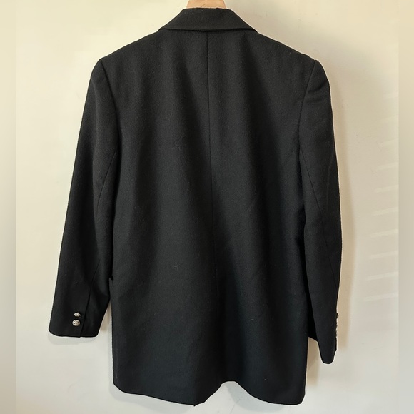 Reworked Vintage Oversized Black Blazer With Red Vintage Crest Patch Size 4 - Picture 7 of 10